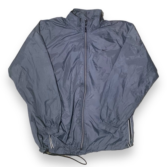 Nike Other - Vintage Nike Y2K Gray Black Nylon Track Full Zip-Up Jacket Men’s Size XL